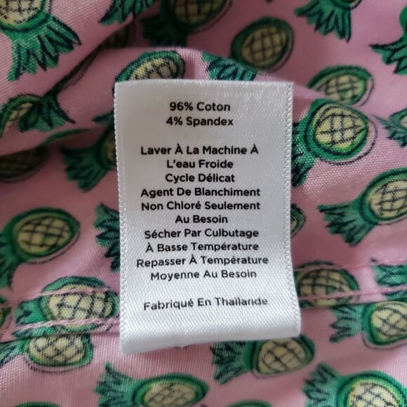 Talbots Woman Size 10 P Pineapple Novelty Print NWOT Sleeveless Button up Blouse - Picture 6 of 6